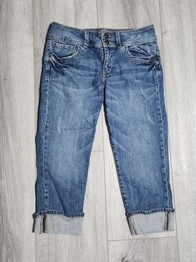 Vintage Y2K Brina & Em Blue Denim Relaxed Fit Capri Pants Denim Jeans Size 4